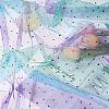 Tie Dye Silver Star Polyester Mesh Tulle Fabric DIY-WH0410-84-3