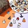 26Pcs 13 Styles Halloween Theme Spray Painted Alloy Enamel Pendants ENAM-FS0002-09-8