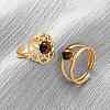 304 Stainless Steel Adjustable Open Cuff Rings RJEW-A071-02A-G-3