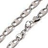 201 Stainless Steel Oval Mariner Link Chain Necklace NJEW-F222-37P-06-2