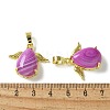 Natural Orchid Banded Agate(Dyed & Heated) Pendants KK-F888-01G-24-3