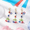 Handmade Glass Seed Beaded and Acylic Flower Pendant Decorations Sets HJEW-MZ00253-1