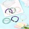 9Pcs 3 Colors Round Natural Gemstone Beads Stretch Bracelets BJEW-FS00017-3