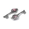 Key Brass Natural Rhodonite Big Pendants KK-D361-01AS-27-2