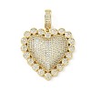 Brass Micro Pave Clear Cubic Zirconia Pendants KK-B141-04G-01-1