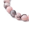 2Pcs Natural Pink Zebra Jasper Beaded Stretch Bracelets BJEW-JB11192-5