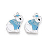 Rack Plating Alloy Enamel Bear Pendants ENAM-T024-73A-P-1