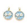 Brass Micro Pave Cubic Zirconia Pendants KK-N277-09B-G-1