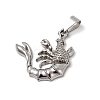 304 Stainless Steel Pendants STAS-B167-12B-P-2