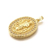 Religion Themed Rack Plating Brass Micro Pave Cubic Zirconia Pendants KK-L226-007G-17-2