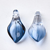 Two Tone Transparent Spray Painted Glass Pendants X-GLAA-S054-007D-01-2