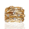Brass Micro Pave Clear Cubic Zirconia Finger Rings WG34DCF-01-1