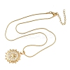 304 Stainless Steel Micro Pave Clear Cubic Zirconia Pendant Necklaces for Women NJEW-Z103-01G-09-4