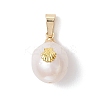 Natural Baroque Pearl Keshi Pearl Pendants PALLOY-JF04964-3