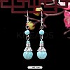 Teardrop Synthetic Turquoise & Alloy Dangle Earrings WG2299-9-1