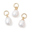 Natural Cultured Freshwater Pearl Rice Charms PALLOY-JF04830-1