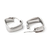 Non-Tarnish 304 Stainless Steel Rhombus Hoop Earrings EJEW-K244-22P-2