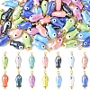 10Pcs Evil Eye Fish Shaped Glazed Porcelain Pendants PALLOY-YW00086-01-2