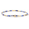 Bohemian Glass Seed Bead & Brass Beads Stretch Bracelets for Women DR1565-11-1