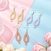 3 Pairs 3 Colors Imitation Jade Glass Beaded Teardrop Dangle Earrings EJEW-JE06517-1