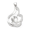 Platinum Plated Brass Pendant Cabochon Settings LS-KK-Q776-01P-06-1