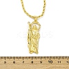 Brass Micro Pave Clear Cubic Zirconia Saint Jude Pendant Necklaces NJEW-C071-01A-G-5
