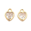 Brass Micro Pave Clear Cubic Zirconia Charms KK-G516-26G-1