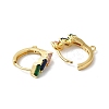 Rack Plating Brass Micro Pave Colorful Cubic Zirconia Hoop Earrings Finding KK-E084-62G-2