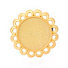 Adjustable Flower Alloy & Iron Bezel Cup Ring Base with Rotatable Tray MAK-T012-08G-2