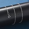 Anti-Tarnish Rhodium Plated 925 Sterling Silver Singapore Chain Necklaces STER-F039-40cm-06P-4