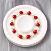 ABS Imitation Pearl Round Beads Stretch Bracelets for Women BJEW-D317-10B-G-1