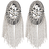 2Pcs Felt & Iron & Rhinestone Tassel Epaulette AJEW-CN0007-74A-P-7