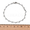 Tarnish Resistant 304 Stainless Steel Heart Link Bracelets X-BJEW-M121-03P-4