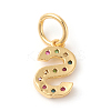 Brass Micro Pave Colorful Cubic Zirconia Charms ZIRC-F092-01-S-2