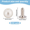 200 Sets ABS Plastic Imitation Pearl Rivet Studs KY-GO0001-06A-2