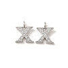 Initial Letter Brass Micro Pave Cubic Zirconia Pendants ZIRC-F008-X-1