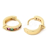 Rack Plating Brass Pave Colorful Cubic Zirconia Hoop Earrings Findings KK-Q781-06G-2