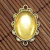 25x18mm Oval Dome Clear Glass Cover and Antique Golden Alloy Cabochon Connector Settings Sets DIY-X0082-AG-NF-2