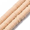 Flat Round Handmade Polymer Clay Beads CLAY-R067-12mm-53-1