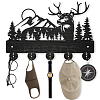 Wood & Iron Wall Mounted Hangers HJEW-WH0055-005-1