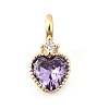 Brass Pave Cubic Zirconia Charms LS-KK-Q097-03E-G-1