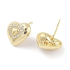 Brass Micro Pave Clear Cubic Zirconia Studs Earring for Women EJEW-S217-A09-2