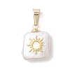 3Pcs 3 Styles Baroque Natural Keshi Pearl Square Charms PALLOY-JF04957-3