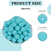 80Pcs Round Silicone Focal Beads SIL-SZ0001-24-33-2