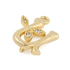 Brass Crystal Rhinestone Letter Links Connector Charms KK-S395-06G-U-2