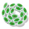 Printing Glass Oval Beads for Necklaces Bracelets Making GLAA-B020-01A-15-3