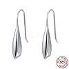 Anti-Tarnish Rhodium Plated 925 Sterling Silver Earring Hooks STER-F033-41P-7