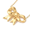 Ion Plating(IP) 304 Stainless Steel Cable Chain Bowknot Pendant Necklaces NJEW-Z041-03G-01-1