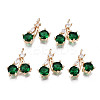 Brass Micro Pave Clear Cubic Zirconia Charms KK-S359-103-A02-RS-1