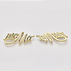Mother's Day Brass Micro Pave Cubic Zirconia Links connectors ZIRC-Q022-008G-NF-1